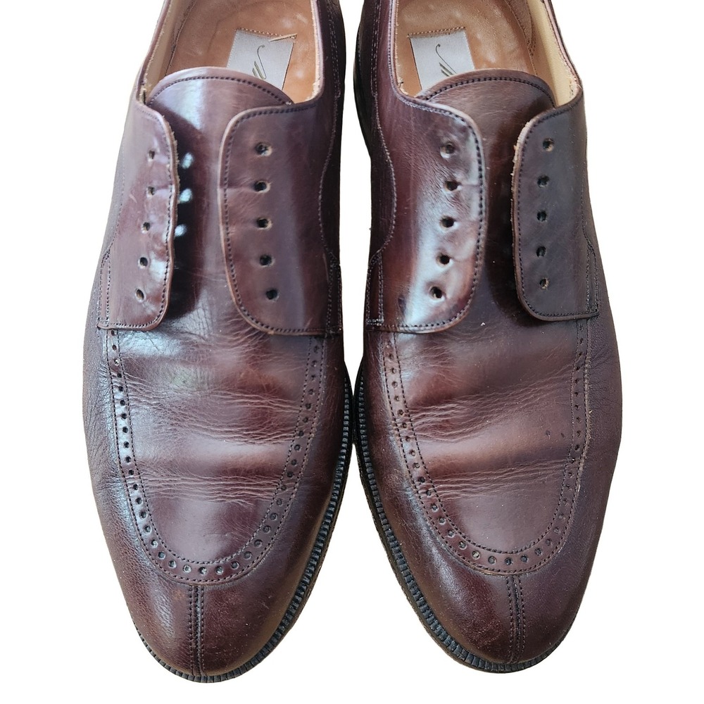 Mezlan Hudson Men's Dark Brown Leather Split Toe Oxford Dress Shoes 8.5M